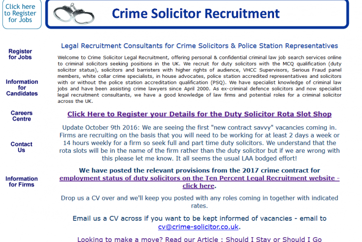 Crime Solicitor Recruitment